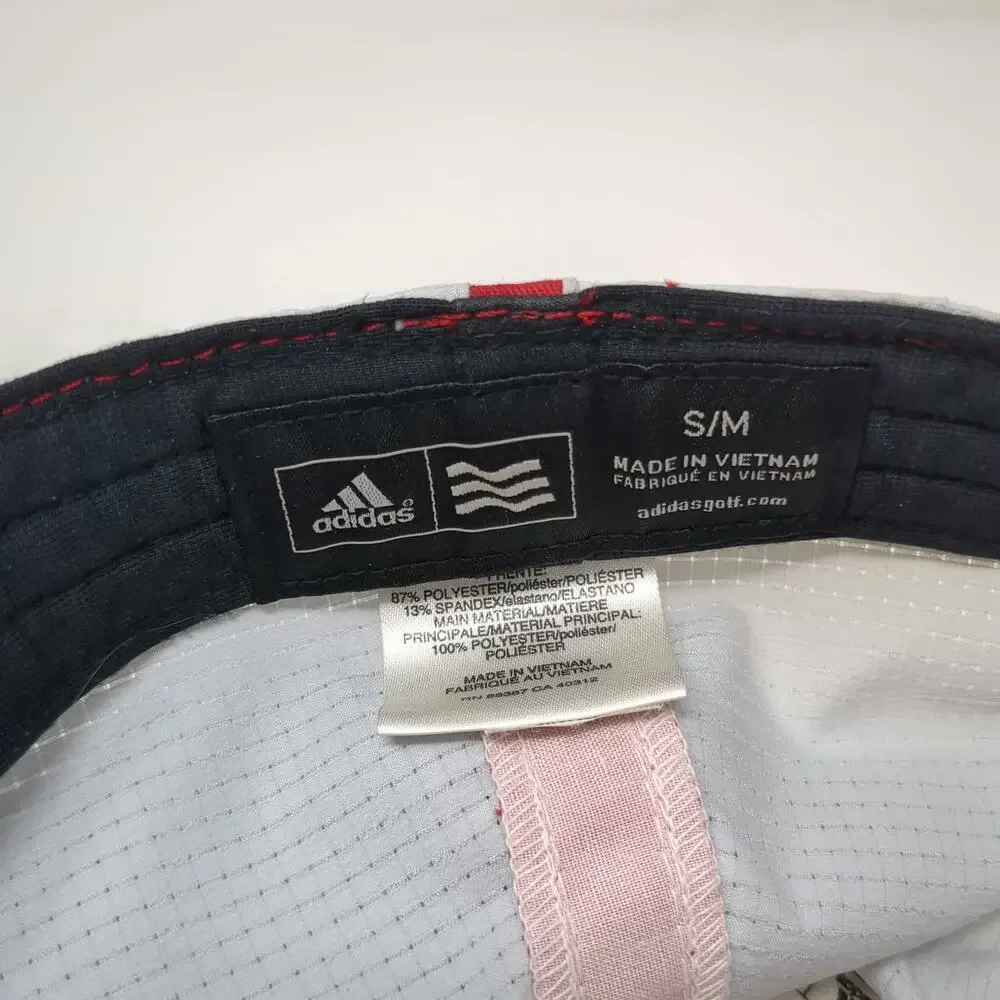 adidas 5 Panel Hat Red White M USA Mesh Flexfit Polyester Graphic Golf Sport